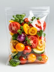 Vibrant Vegetables in a Ziploc Bag 