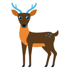 Fototapeta premium Deer with tree icon logo vector illustration.