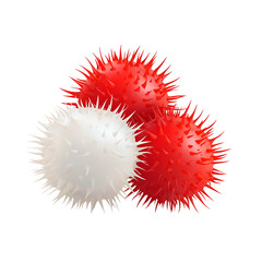 Colorful Abstract Spiky Shapes on Transparent Background