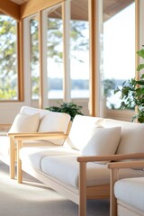 Cozy Cabin Living Room with Panoramic Lake View