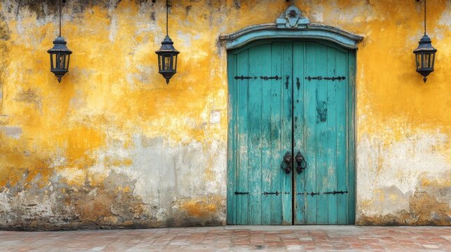 Fototapeta Vibrant Colonial Architecture in Cartagena, Colombia