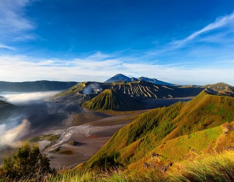 Mount Bromo volcano (Gunung Bromo)in Bromo Tengger Semeru National Park, East Java, Indonesia