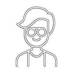 Man icon in line style