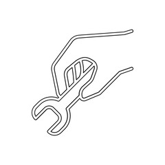 Obraz premium Wrench icon in line style