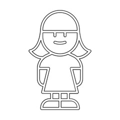 Girl icon in line style