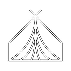 Tent icon in line style