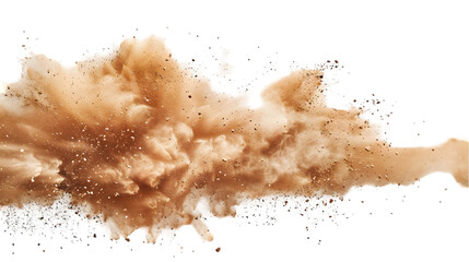 sandstorm sand dust cloud flying small particles isolated on a transparent background