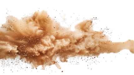 sandstorm sand dust cloud flying small particles isolated on a transparent background