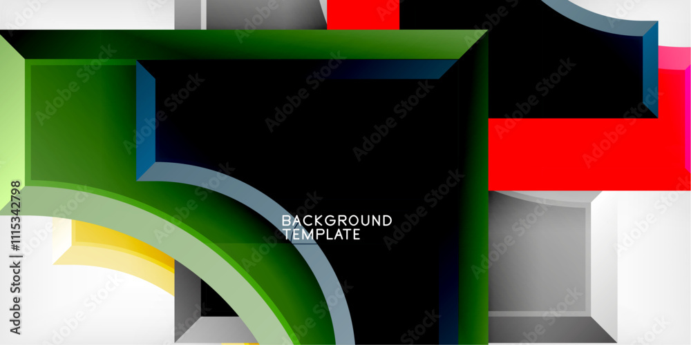 Poster Geometric design abstract background - circles and triangles