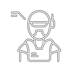 Robot icon in line style