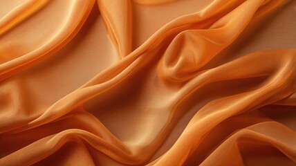 Fototapeta premium Orange color Abstract background of a semitransparent silk fabric