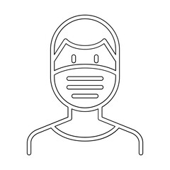 face mask icon in line style