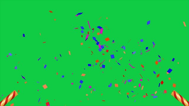  Confetti Party Poppers Gun green screen background