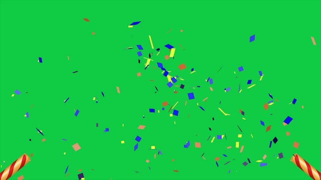  Confetti Party Poppers Gun green screen background