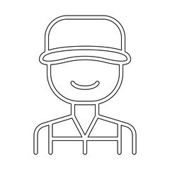 Obraz premium Garbage collector icon in line style