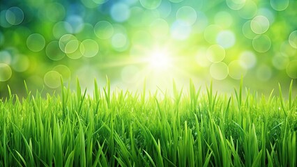 Fototapeta premium Vibrant green grass background for nature and outdoor themes, lush, fresh, vibrant, nature, sustainable, eco-friendly, plant