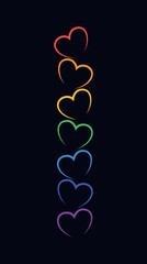 Rainbow colored heart background