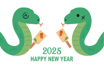 Fototapeta premium 年賀状 2025年 巳年 