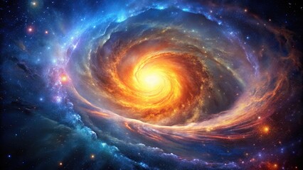 Fototapeta premium Glowing Swirling Gas and Dust in a Nebula, swirling gas, glowing nebula, cosmic phenomenon