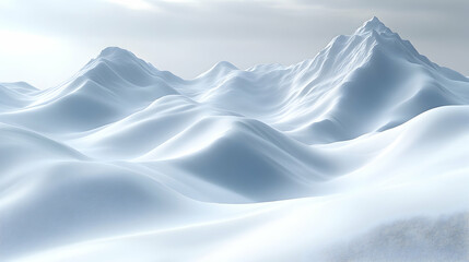 Obraz premium Serene snowy mountain range landscape.
