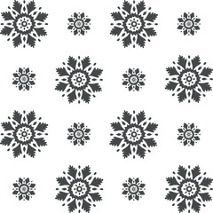 Snowflakes seamless pattern. Vector graphic illustration for Christmas and New Year festive design. Ice stars for winter holiday background. Festive template for showcase, wallpaper, wrapping, fabric.