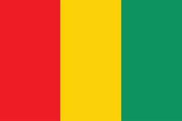 Nationall flag of Guinea. Vector illustration
