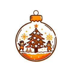 Obraz premium Transparent Christmas Tree Bulb with Snowy Scene. Snowy Scene Ornament with Transparent Tree Bulb