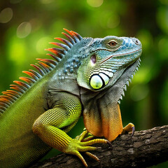 Fototapeta premium iguana on a tree