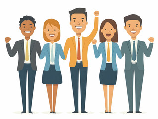 Fototapeta premium Diverse Team Celebrating Project Success in Modern Office with Copy Space