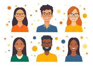 Diverse Team Virtual Brainstorming Digital Devices Bokeh Background Flat Vector Illustration