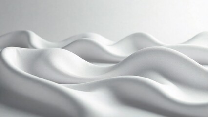 Obraz premium Monochrome White Silk Waves - Minimalist Digital Art