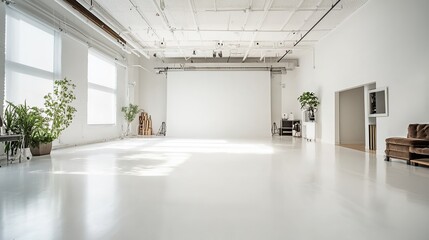 Fototapeta premium Spacious professional photo studio with background