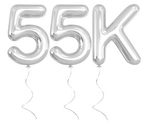 55K Follow Silver Balloon 