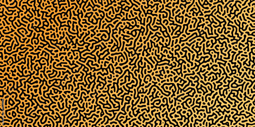 Poster abstract reaction-diffusion turing pattern natural texture orange gradient color scheme. linear desi