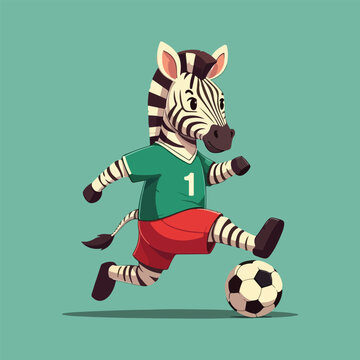  Zebra soccer playing futboll