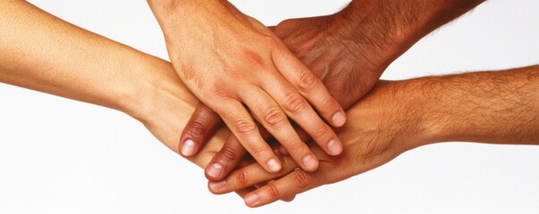 Symbolizing unity collaborative hands in a studio close-up for community building inspiration