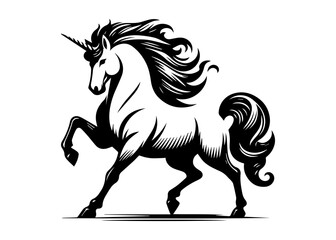 Unicorn Horse Silhouette Vector Illustration