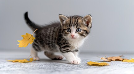 Obraz premium kitten playing with a ball