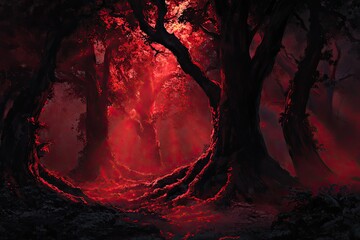 Dark and brooding, low-intensity red glow with deep shadows, black background. --ar 3:2 --v 6.1 Job ID: 16878564-88db-4429-939b-c8464eed1159