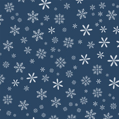 The seamless pattern of snowflakes Vector snowflake background decoration for Christmas