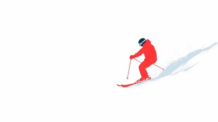 Obraz premium A man is skiing.