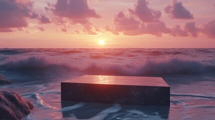 Empty podium for products