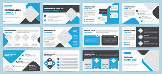 Modern presentation slide templates. Infographic elements template set for web, print, annual report brochure, business flyer leaflet marketing and advertising template. Vector Illustration.