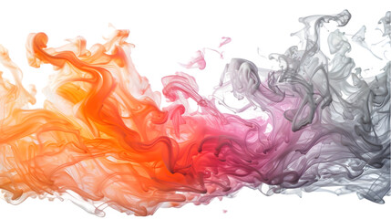 Fototapeta premium Pink, Grey, Orange liquid colour mixed isolated on a transparent background
