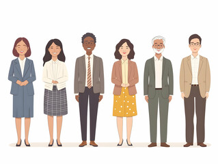 Obraz premium Flat Vector Illustration Multicultural Teamwork Modern Office Open Workspace Collaboration