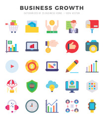Business Growth Flat icons. Vector Flat illustration.