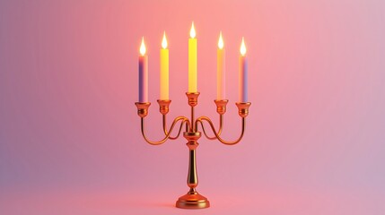 Fototapeta premium Elegant Candleholder with Colorful Candles