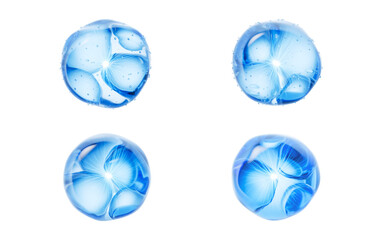 Naklejka premium Transparent blue liquid water bubbles, 3d rendering.