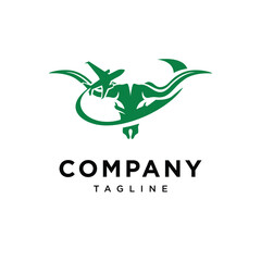 Obraz premium Bull Head Travel logo icon vector