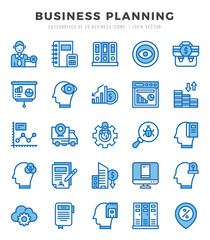 Simple Set of Business Strategy Related Vector Two Color Icons.